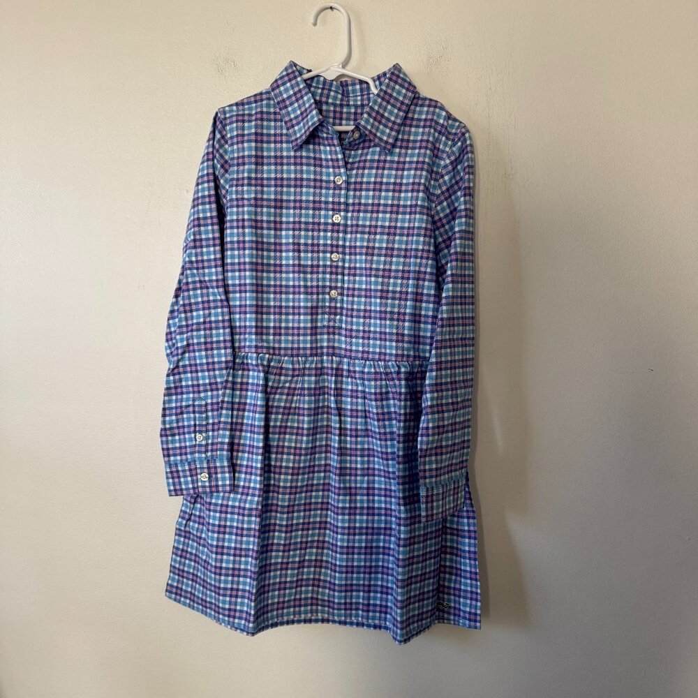 Vineyard Vines Morgan Way Flannel Dress in Ocean Breeze